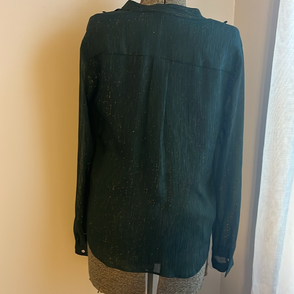 Sparkly Hunter Green Tommy Hilfiger Blouse - Picture 3 of 4